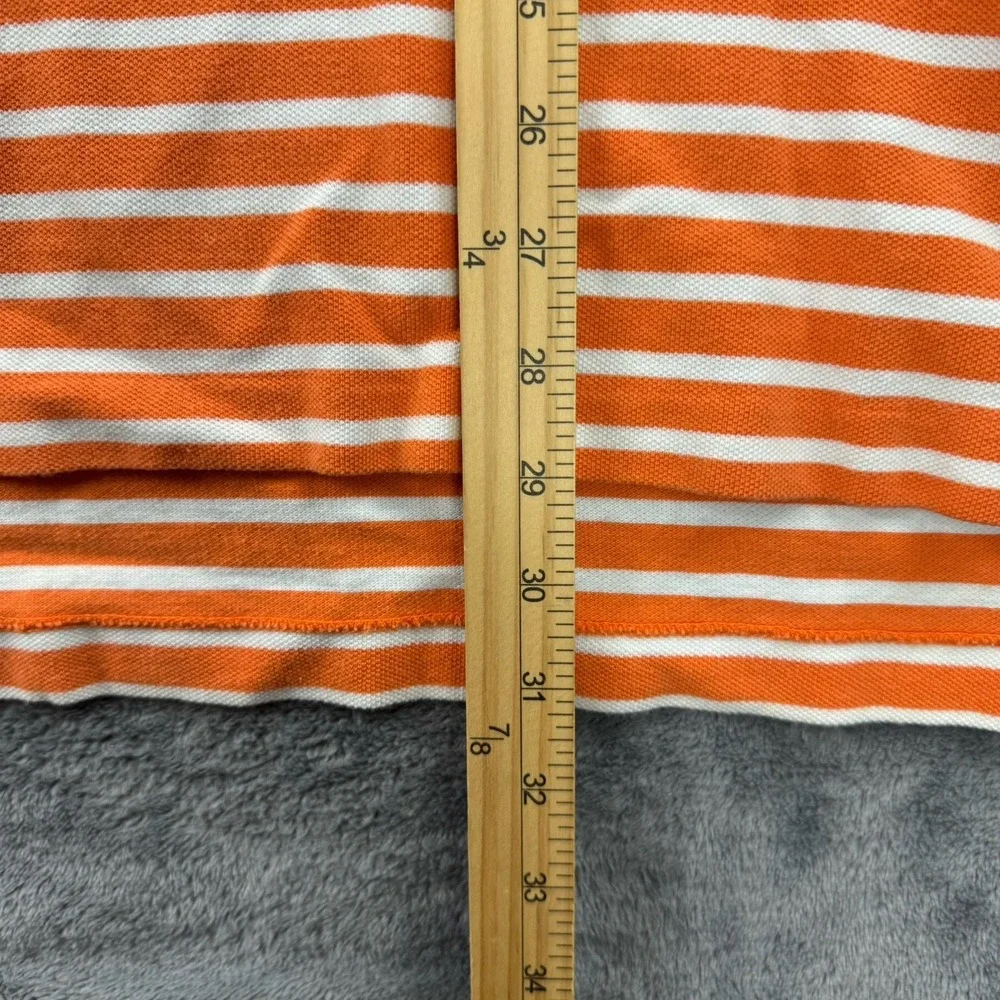 Polo Ralph Lauren Polo Shirt Men XL Orange Striped Short Sleeve Cotton Classic